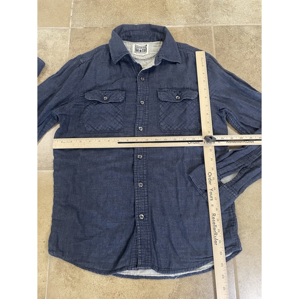 Converse One Star Men's Sz S Small Navy Blue Long Sleeve 100% Cotton - Picture 4 of 8